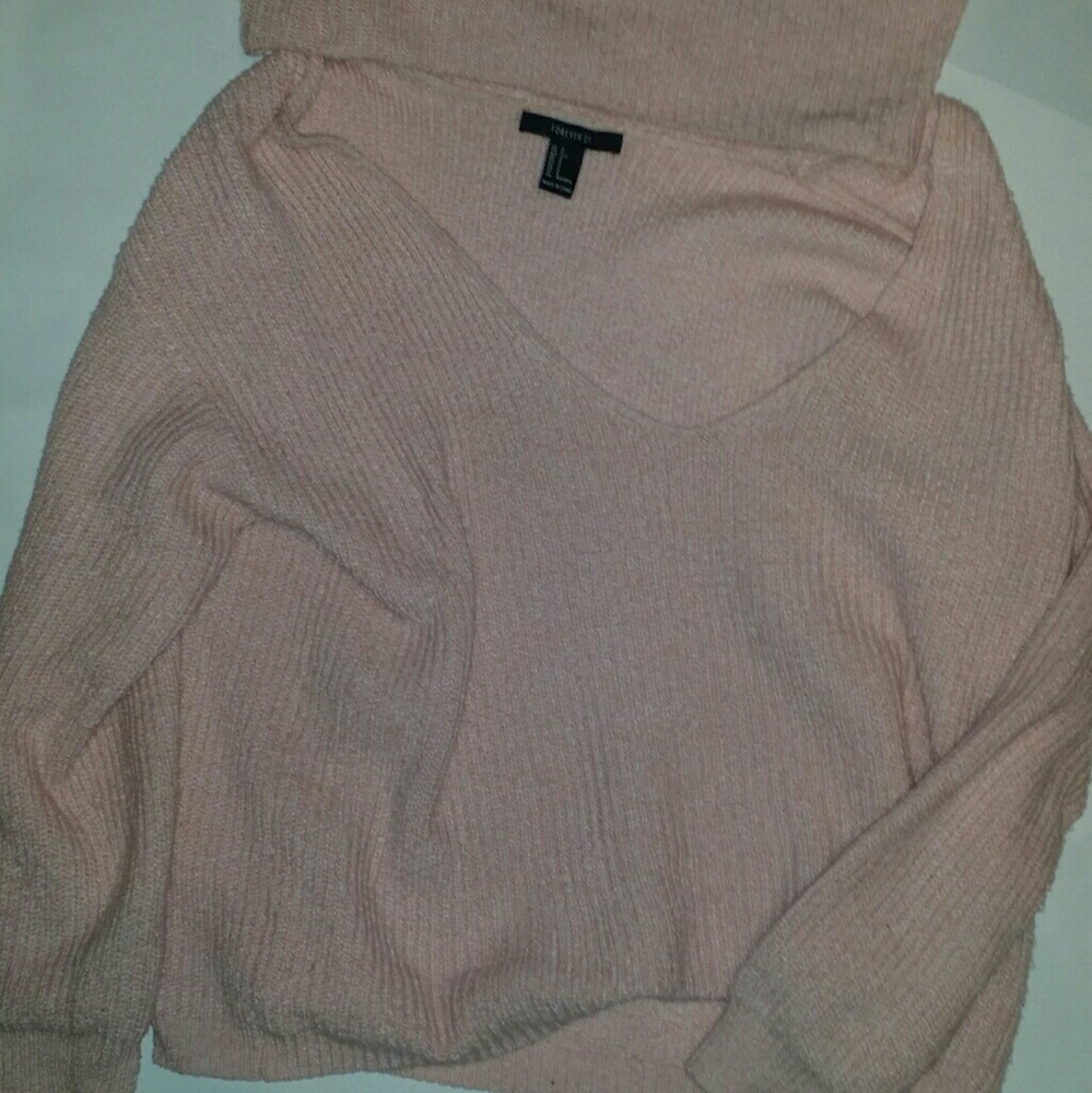 Forever 21 V hole pink sweater